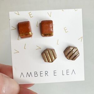 Magnolia /‎ Amber E. Lea | Porcelain Bristol Stud Earrings Set of Two